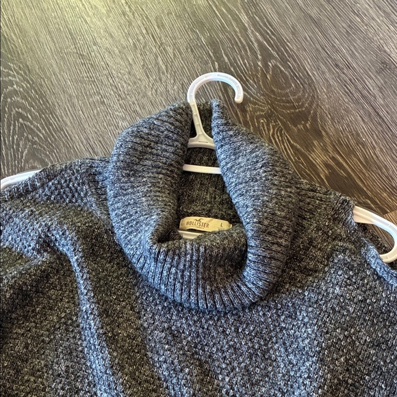Hollister Charcoal and Heather Knit Sweater cold shoulder, cowl neck - Picture 3 of 3